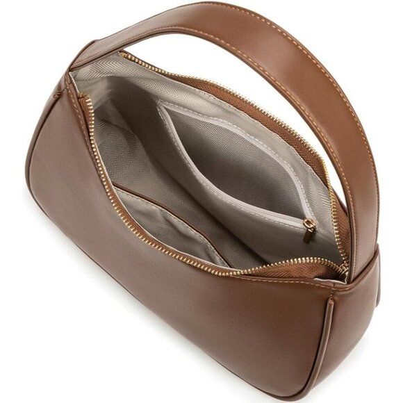 Women’s Chocolate Cute Hobo Tote Handbag Mini Clutch Purse with Zipper Closure - Picture 6 of 7